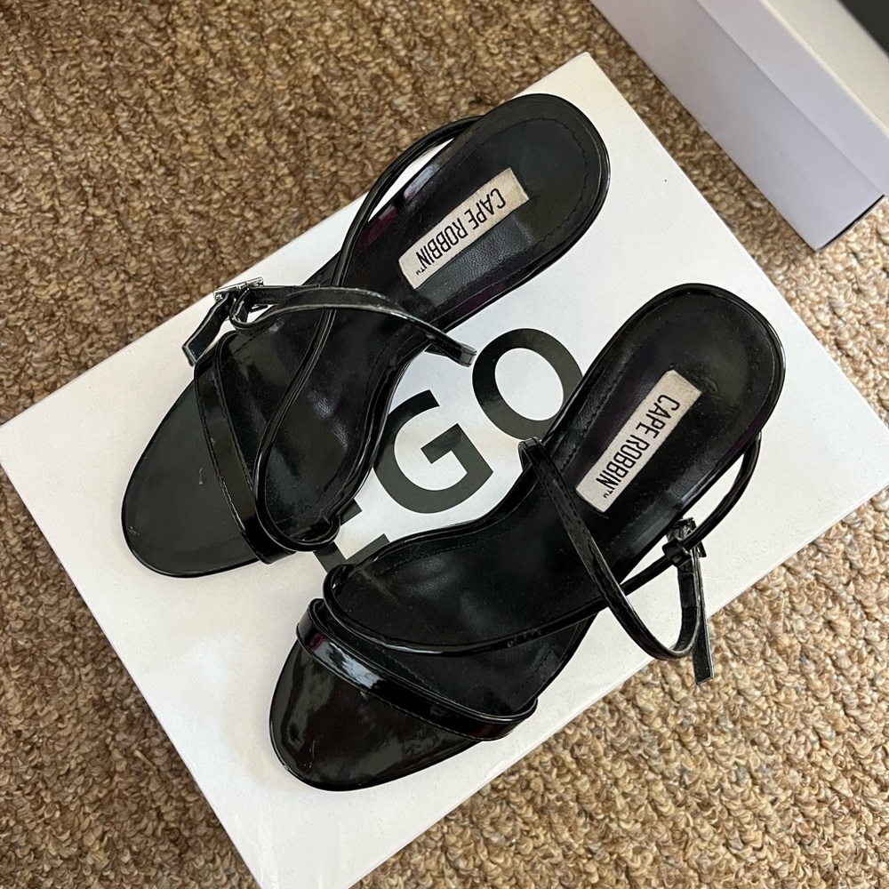 EGO faux leather straps heels